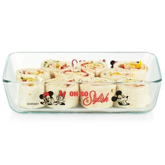 PYREX Disney Mickey Mouse 3 Cup Glass Storage Container With Yellow Lid